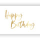 »Happy Birthday« Postkarte gold